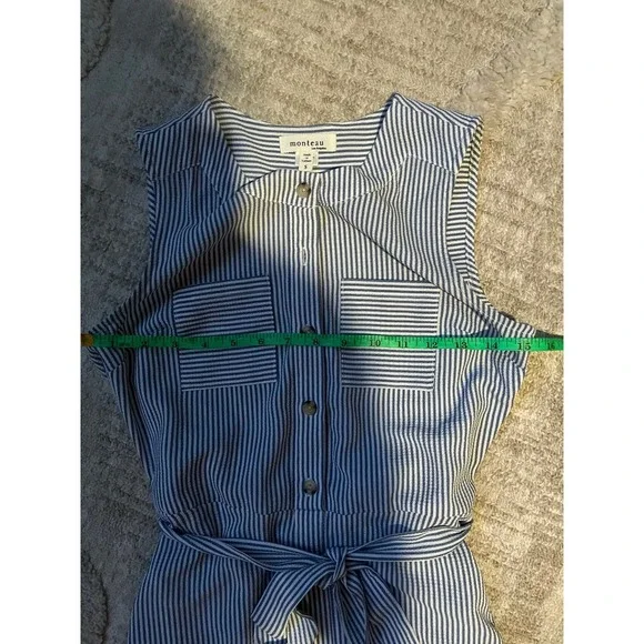 Women's Monteau Los Angeles Striped Sleeveless Midi Tank Dress Size S - Picture 4 of 4